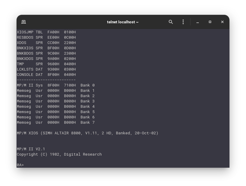 MP/M multi-user session