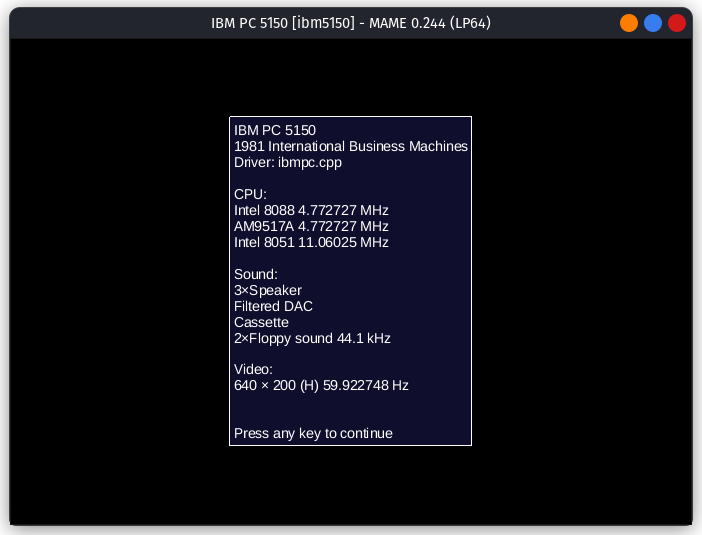 MAME with ibm5150