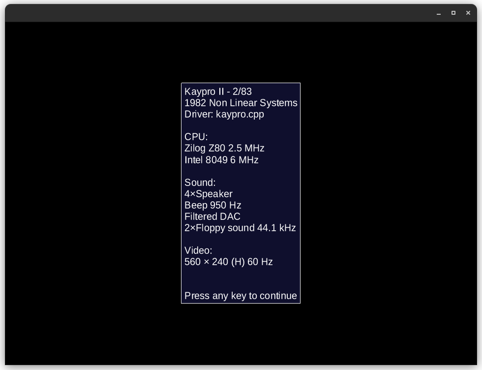 MAME KAYPRO II window