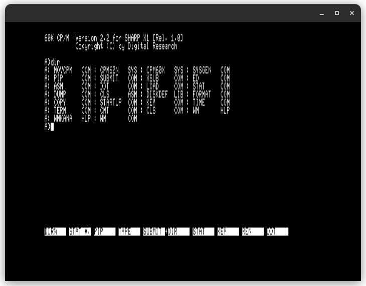 List to files in Sharp X1 CP/M-80 2.2