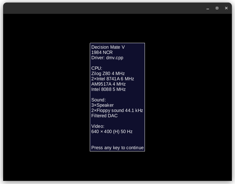 NCR Decision Mate V emulator window