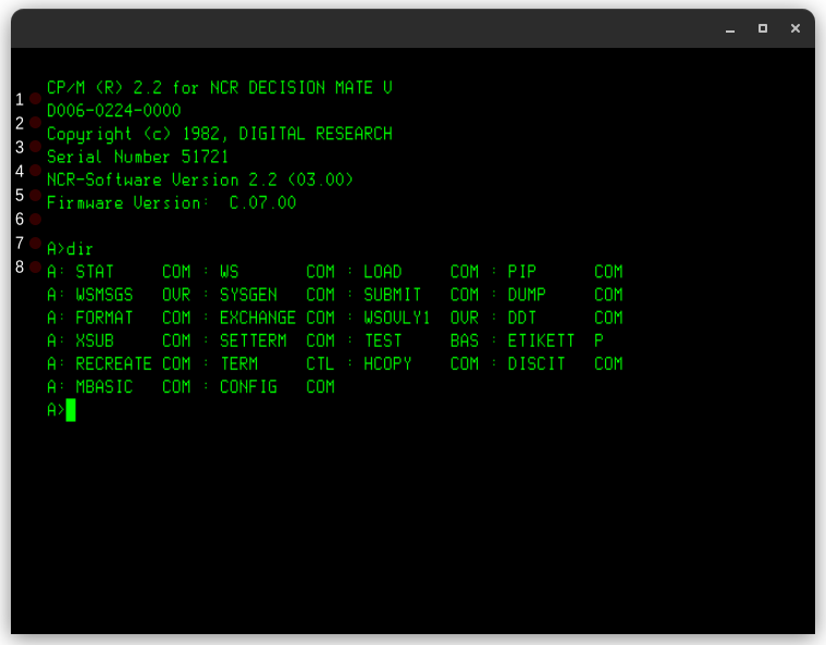 List of Files in DMV CP/M-80 2.2